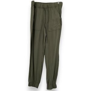Calvin Klein Jogger Pants Olive Green Casual Pants Women's S Comfy Minimalist